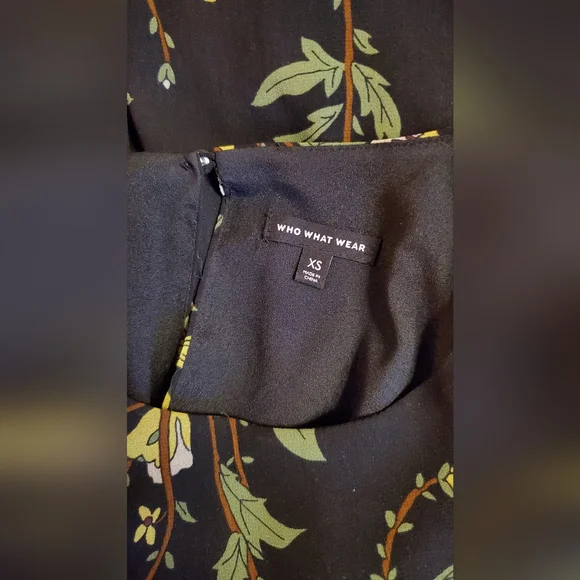 Who What Wear Black Floral Dress Long Sleeve Size XS - Picture 8 of 10